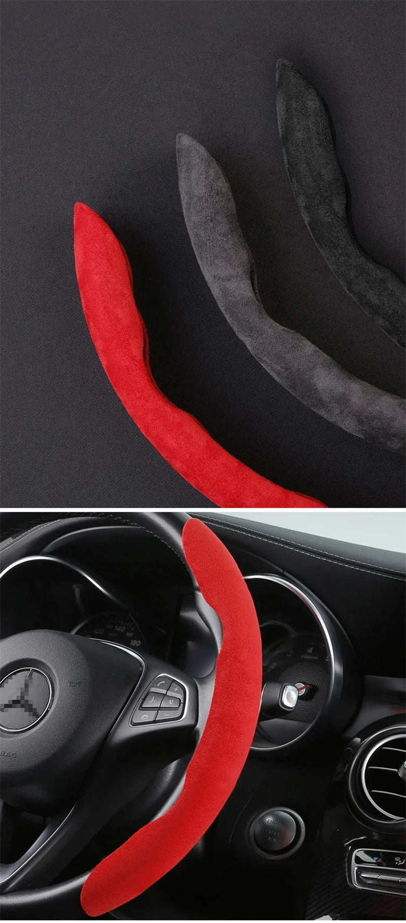 Brown Suede Steering Wheel Cover - Non-Slip Universal Protector for Cars, 38CM