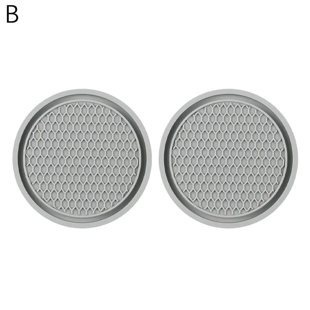 2pcs Non-Slip Car Cup Pads - Diamond Rhinestone Rubber Coasters for Bottle Holders-washable