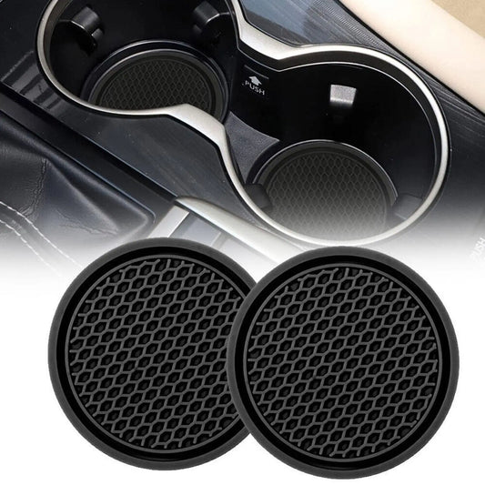 2pcs Non-Slip Car Cup Pads - Diamond Rhinestone Rubber Coasters for Bottle Holders-washable