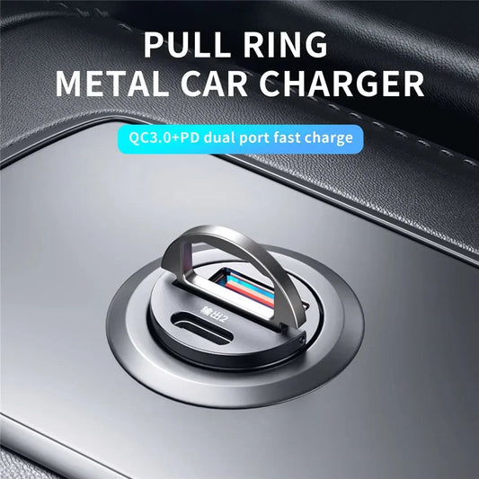 Mini 30W PD Car Charger - Portable Fast Charging Adapter for All Phones-type C-USB