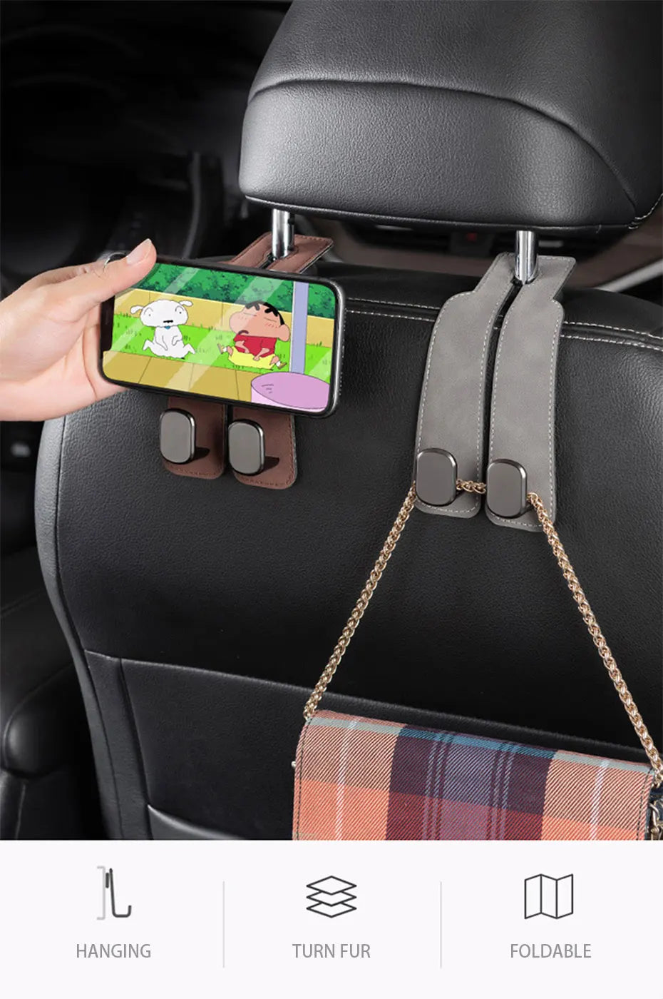 Double Hook Organizer - Convenient Seat Back Storage for Everyday Storage