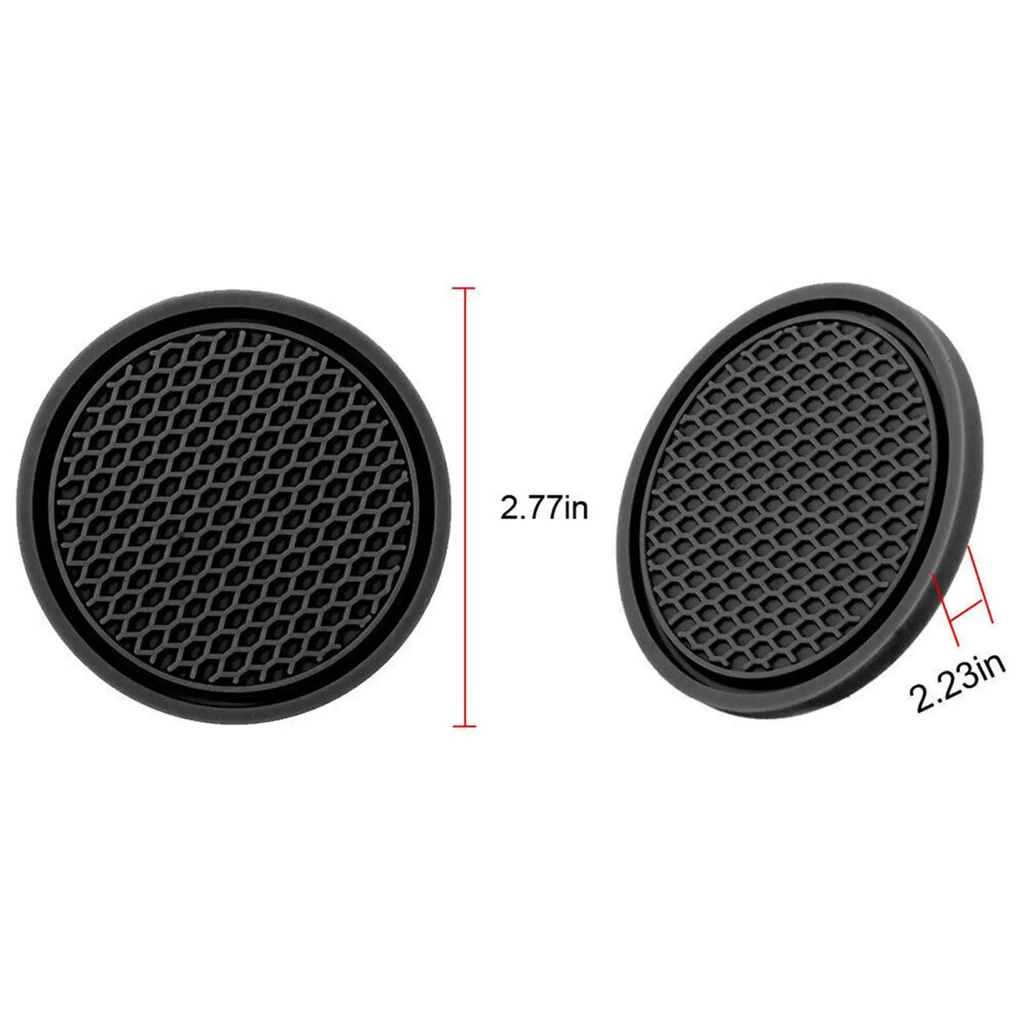 2pcs Non-Slip Car Cup Pads - Diamond Rhinestone Rubber Coasters for Bottle Holders-washable